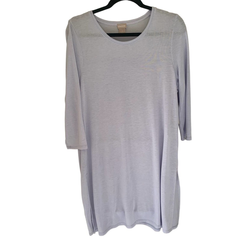 Chico's Lightweight Sweater Tunic Periwinkle Blue Purple Size 2 (U.S. Large) NWT